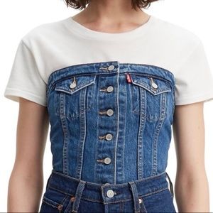 Women’s Levi’s Premium Blue Denim Lace Up Corset